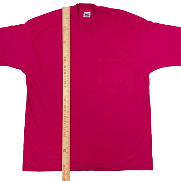 BVD Plain Blank Pocket Shirt Fuschia Single Stitch - Picture 6 of 6